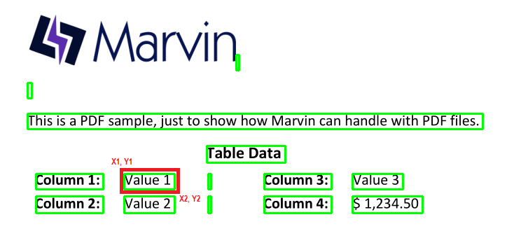 X,Y position example for search box