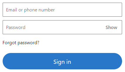 LinkedIn Login Fields