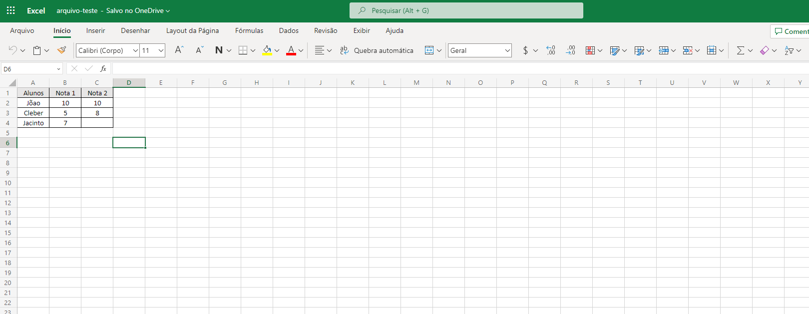 Homepage Excel